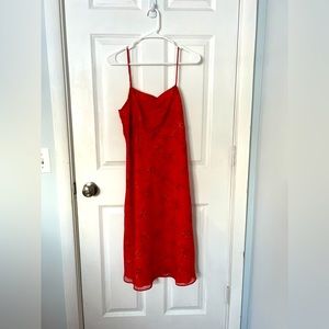 Alyn Paige Red Sheet Paisley Dress